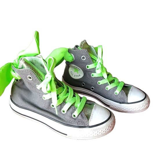 Converse All Star Hi Bow Back Snakeskin Neon Green Lace Up High Top Sneaker 11 - Picture 5 of 13